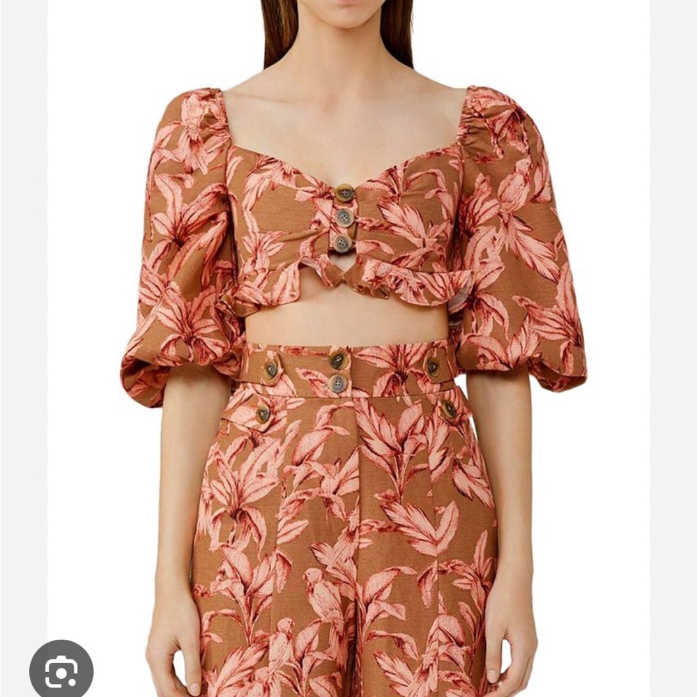 Significant other linen Sienna two piece dress in coconut palm 4 S